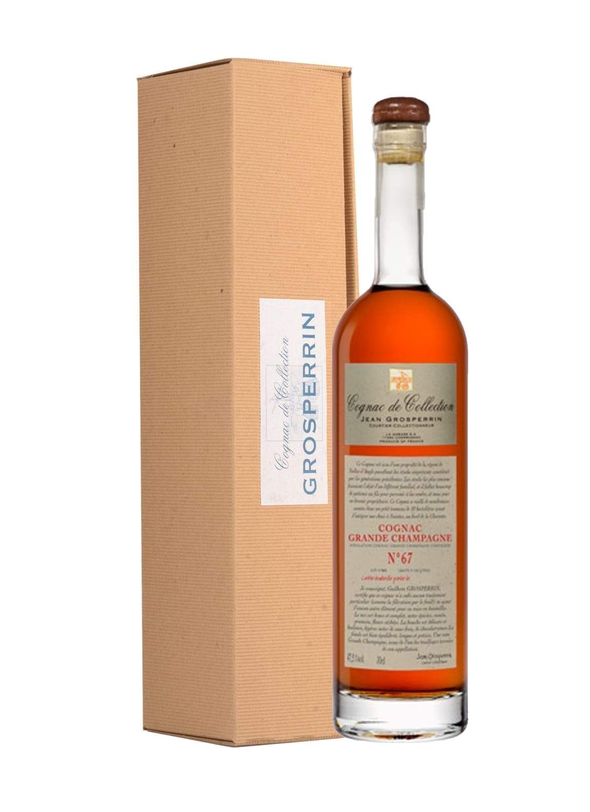 Grosperrom Cognac No. 67 Grande Champagne 47.5% 700ml | Brandy | Shop online at Spirits of France